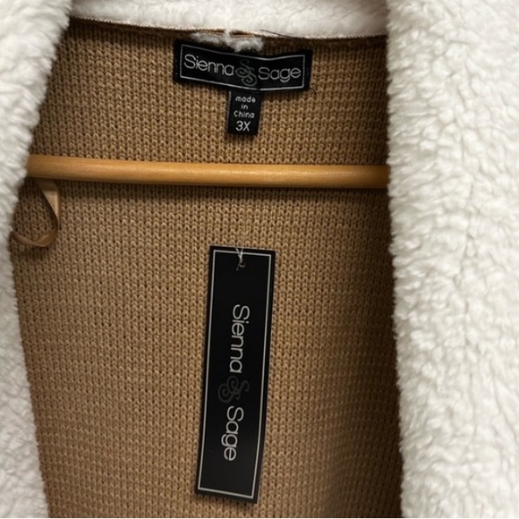 SIENNA SAGE SHEARLING SUEDE OPEN CARDIGAN - Picture 6 of 7